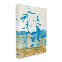Stupell Industries moderna plava stabla pejzažna slika Galerija umotana platna Print zidna umjetnost, dizajn