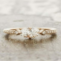Forever dragulji 1,50ct ovalni rez Moissite Woisnite zaručni prsten 14k pozlaćen ruža pozlaćen