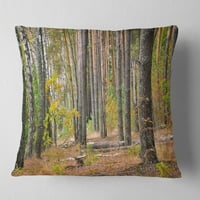 Designart zelena jesenska šuma sa gustim šumama - moderni jastuk za bacanje šuma - 16x16