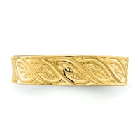 Primalni zlatni karatski žuto zlato podesiv dizajn listova prsten