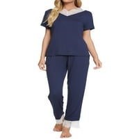 Unique Bargains ženska čipkasta Noćna Odjeća sa pantalonama Loungewear kompleti pidžame za spavanje