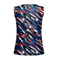 Dan žena Neodvisnost Američka zastava Print bez rukava Top moda Ležerne prilike Klit košulje Vest okrugli