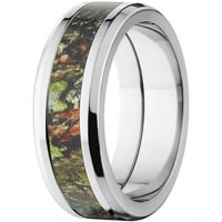 Obsession muški Camo vjenčani prsten od nehrđajućeg čelika s poliranim rubovima i Deluxe Comfort Fit