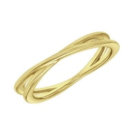 Uspomenu Criss-Cross Slaganje godišnjica prsten u 18k žutog zlata preko srebra