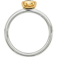 Bijeli Topaz srebro sa zlatnim prstenom