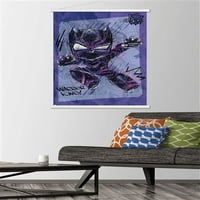 Marvel Black Panther - zidni poster za pisanje sa drvenim magnetskim okvirom, 22.375 34