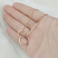 Anavia Nova Godina poklon ogrlica za BFF i Soul Sister, božićni poklon za daljinu prijateljstvo odnos - [Rose Gold Double Circles]