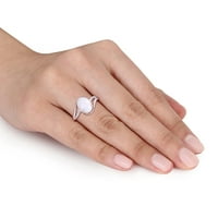 Miabella ženski 1-karatni ovalno rezani Opal karat dijamant srebrni vrtložni Halo prsten
