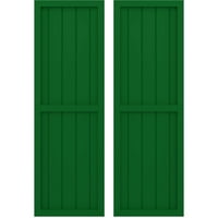 Ekena Millwork 1 2 W 37 H Americraft pet ploča Eksterijer pravo drvo dva jednaka Panel uokvirena ploča-N-letve roletne , Viridian Green