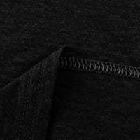 Ženski modni vrhovi cvjetni okrugli vrat kratki rukav labavi majice Black XL