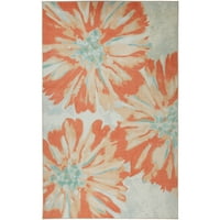 Mohawk Home Prismatic Floral Haven Blush Transitional Floral Precision Printed Area Rug, 5'x8', Pink & Teal