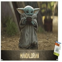 Star Wars: Mandalorian - dijete sa zidnim posterom za supu s push igle, 22.375 34