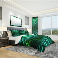 Designart' Emerald Energy Green Abstract ' Moderni I Savremeni Komplet Navlaka Za Poplun