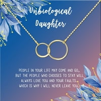 Anavia Unbiological kćer nakit, korak kćer ogrlica poklon, Bonus kćer rođendanska čestitka poklon, poklon