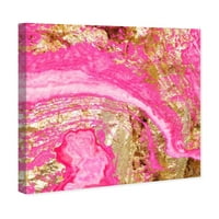 Wynwood Studio Abstract Wall Art Canvas Prints' Acai Seeds ' Crystals - Pink, Gold