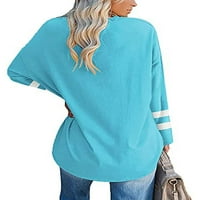 Majice GRIANOOK dugih rukava za ženske bluze u boji u boji Vruća V izrez Casual Fall Dukseteri Košulje Zimska