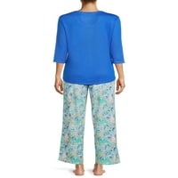 Muk Luks ženska i ženska majica Plus Size i komplet pidžama sa štampanim pantalonama, 2 komada