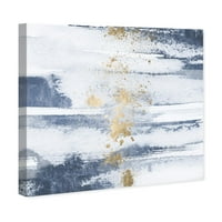 Wynwood Studio Abstract Wall Art Canvas Prints 'Sunce i kišno more' Boja - plava, zlatna