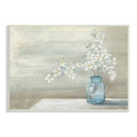 Stupell Industries Classic Dren White Florals Blue Jar Country Flowers, 10, dizajn Julije Purinton