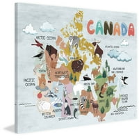 Marmont Hill Oblačno Kanadska Karta Platno Zid Art