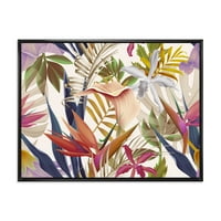 Designart 'VIntage Tropical Flowers VIII' Tropski uokvireni platneni zidni umjetnički Print