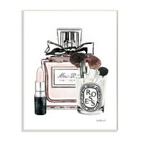 Stupell Industries modni dizajner šminke parfemski ruž za usne Pink akvarelna zidna ploča Amande Greenwood